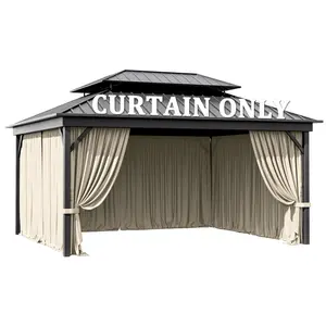 ONLY Curtains! 12x14 FT Gazebo Panels – 4 Waterproof Sidewalls, Frame NOT Included