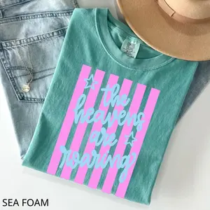 Comfort Colors The Heavens Are Roaring Shirt, Whimsical Faith Tee, Dainty Stripes & Girly Religious Apparel, Love Like Jesus