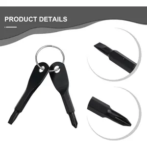 Pocket Screwdriver Set: Flat Head & Small Phillips Head, 2pcs Black, EDC Keychain Tool, Best Men's Gift 2025