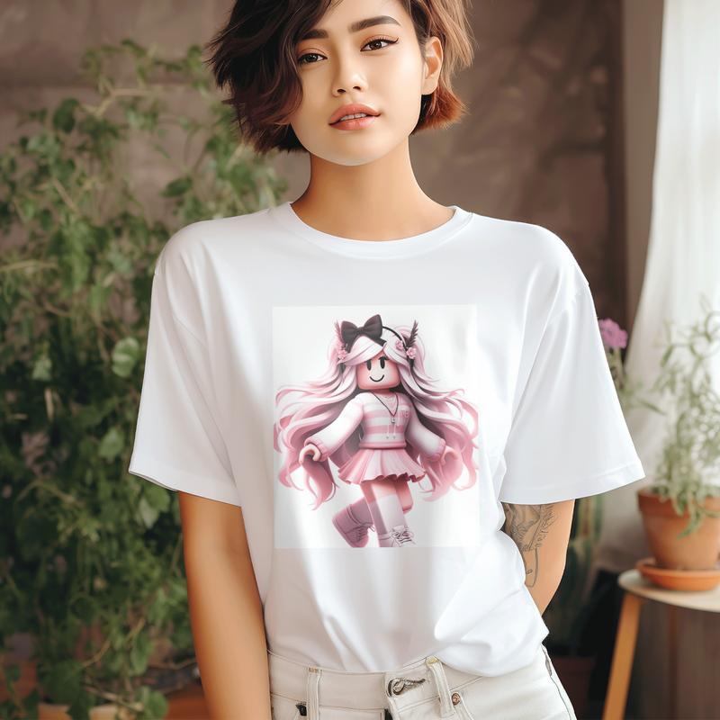 T-Shirt Unisex Sanrio Roblox Outfits A Oink Roblox Girl Sleeve Big Unisex Women Short Novelty Shirts Event Gift For Men