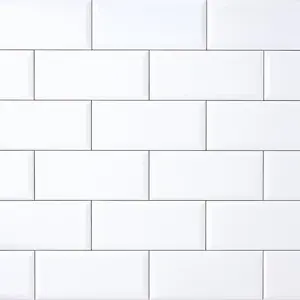 Timeless Ice White 4x10 Beveled Ceramic Tile Glossy Sample