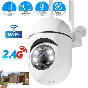 Indoor Outdoor Security Camera, 2.4GHz WiFi Camera with 360° Pan-Tilt Panorama, IR Night Vision, 2-Way Audio, Motion Detection, 24/7 Recording for Pet Monitoring, TF/Cloud Storage, Home Security Cameras