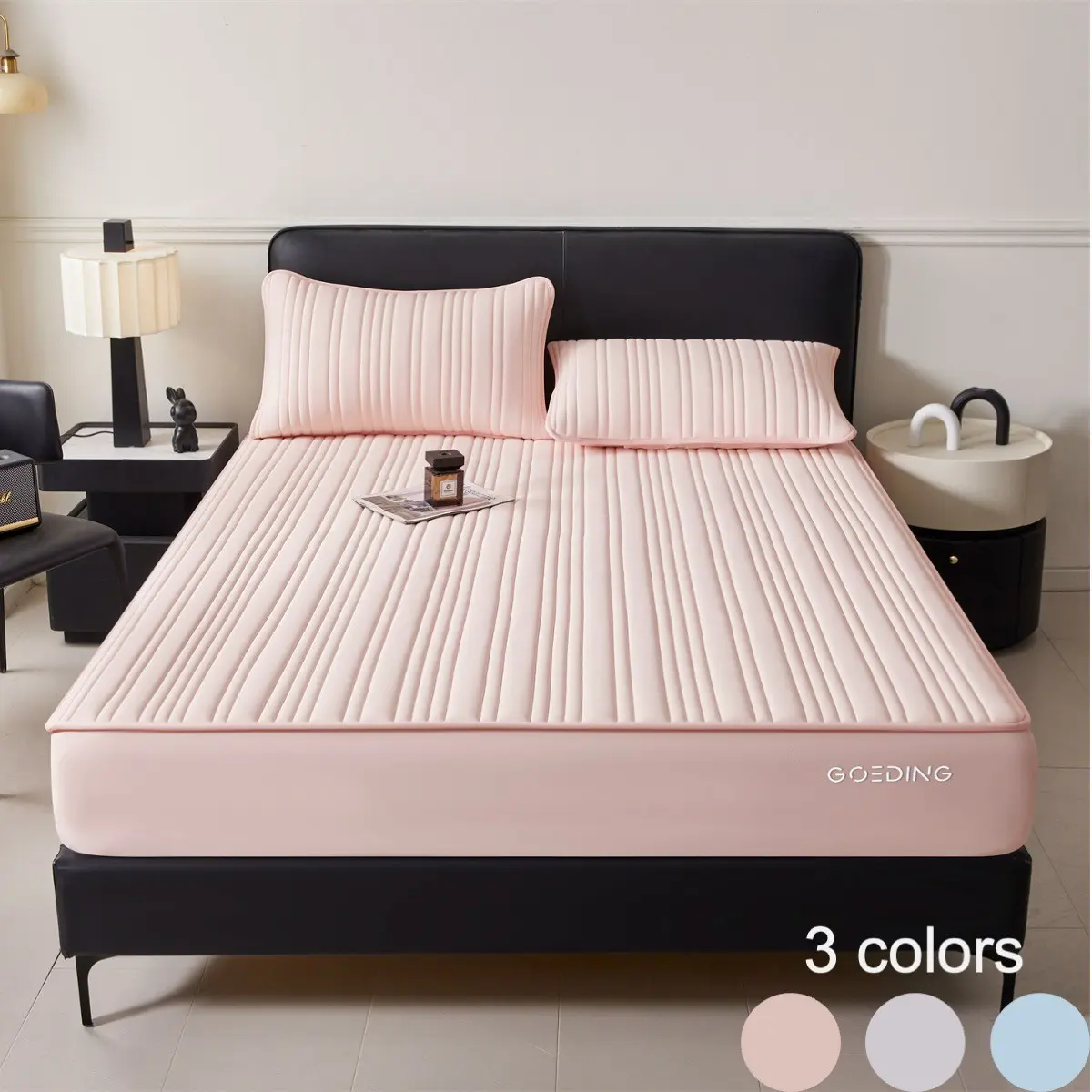 2/3pcs Premium Cooling Silk Fitted Sheet Set with Pillowcases, 30cm Deep Pocket Design, Silky Skin-Friendly Feel, Cool but Not Icy, All-Season Mattress Protector for Bedroom, Guest Room, Apartment and Dorm, Cooling Bedding Sets