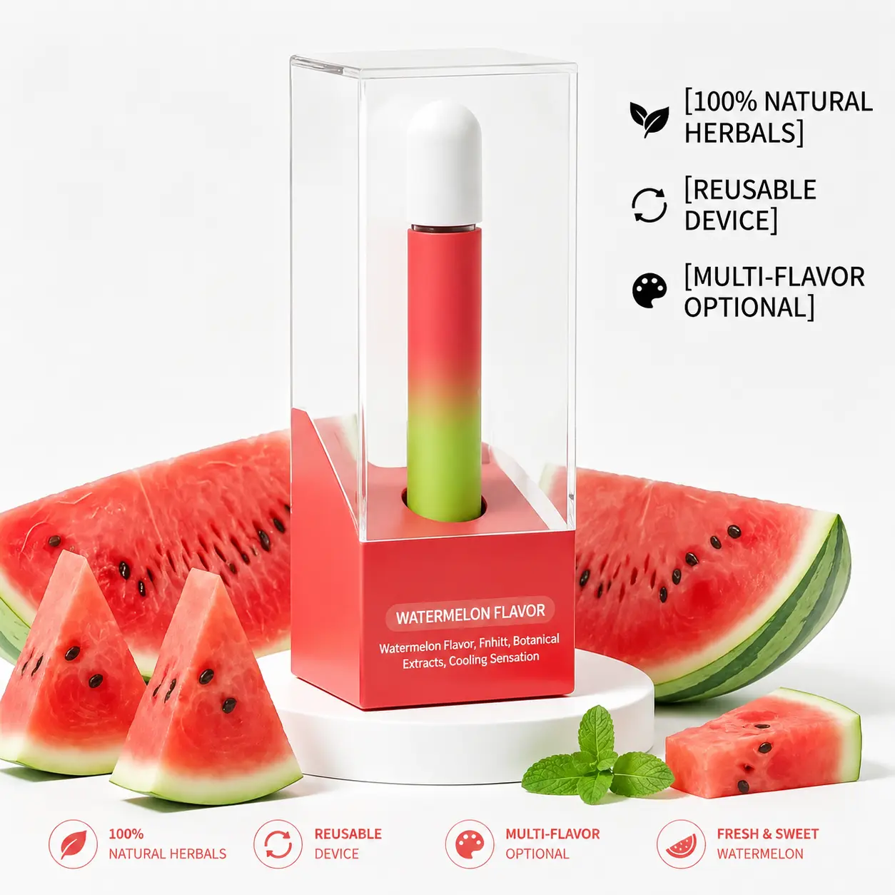 Natural Herbal Aroma Stick, Portable Fresh Scent, 4 Flavor Options