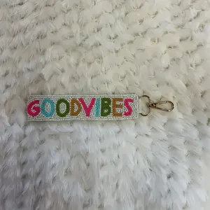 GOODYBES Beaded Keychain - Colorful Beads on a Textured Background, Keyring Attachment, Ideal for Personal Use