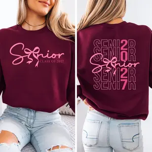 Senior 2027 Sweatshirt, Coquette Bow Graduation Sweater, Class Of 2027 Shirt