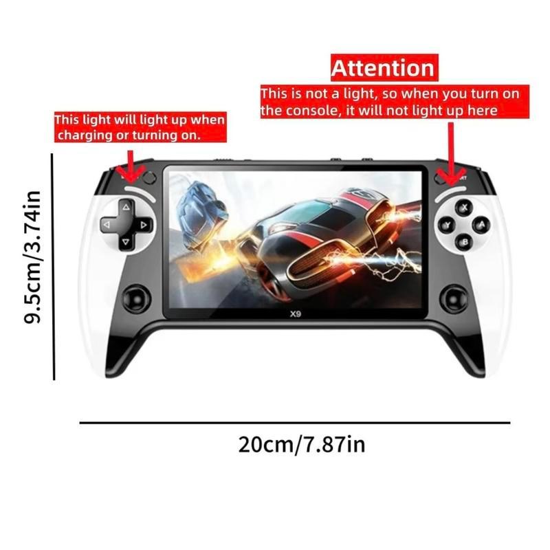 X9 Handheld Game Console with 10 Preloaded EmulatorGames 5.5-inch Display Portable Travel Friendly ProtectiveCase Low Power Usage White Color