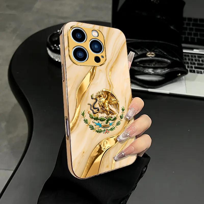Suitable for [iPhone 14 Pro Max] high-end phone case🥰,Gold Marble Eagle,Golden Stone Texture Eagle Pattern Cover Shockproof Protective Durable Simple Daily Case For Everyone 952