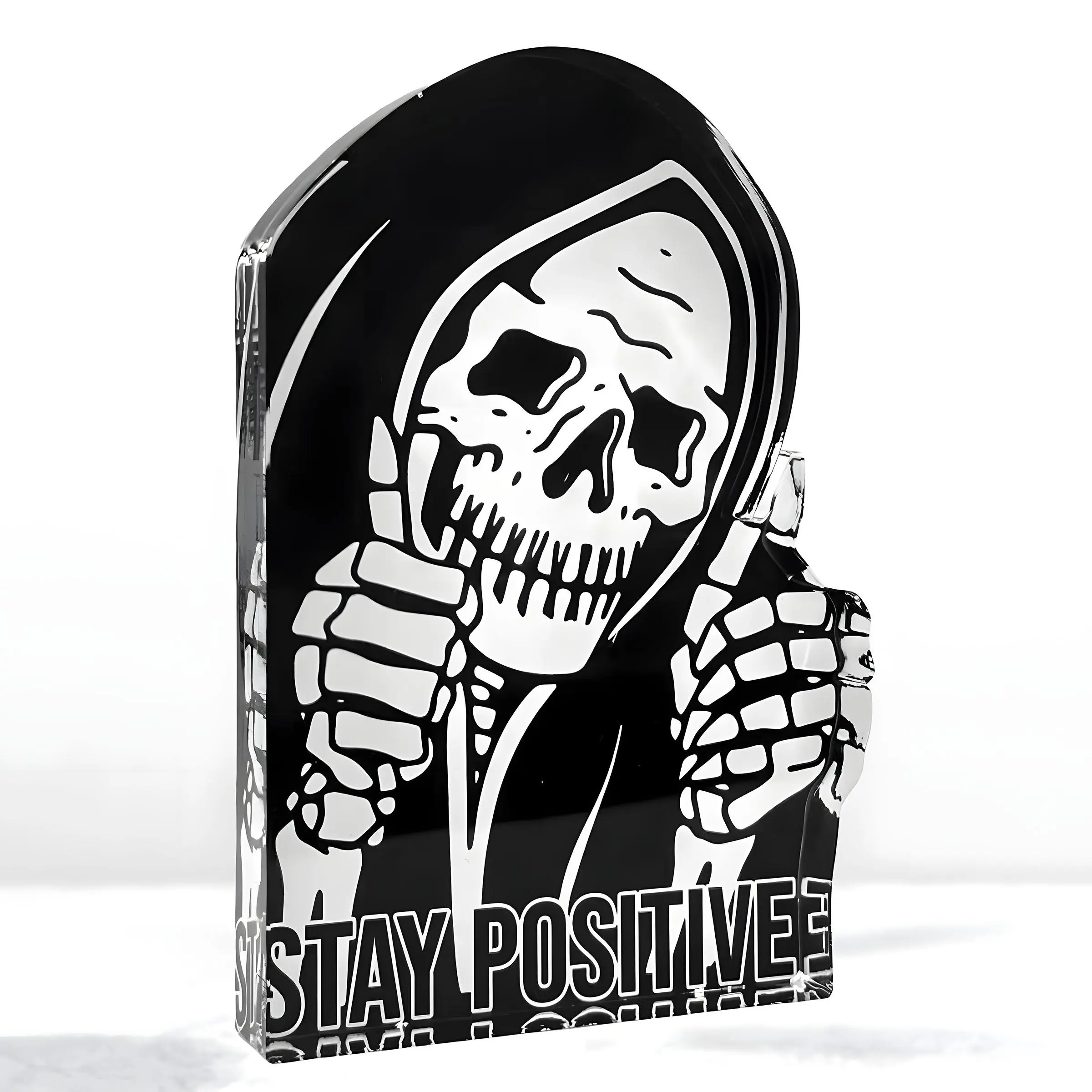 Gothic Decorative Sign, Vintage Skeleton Acrylic Marker, Fun Halloween Home Living Room Bedroom Decoration, Women's Horror Desktop Gift