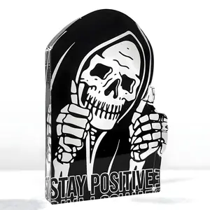 Gothic Decorative Sign, Vintage Skeleton Acrylic Marker, Fun Halloween Home Living Room Bedroom Decoration, Women's Horror Desktop Gift