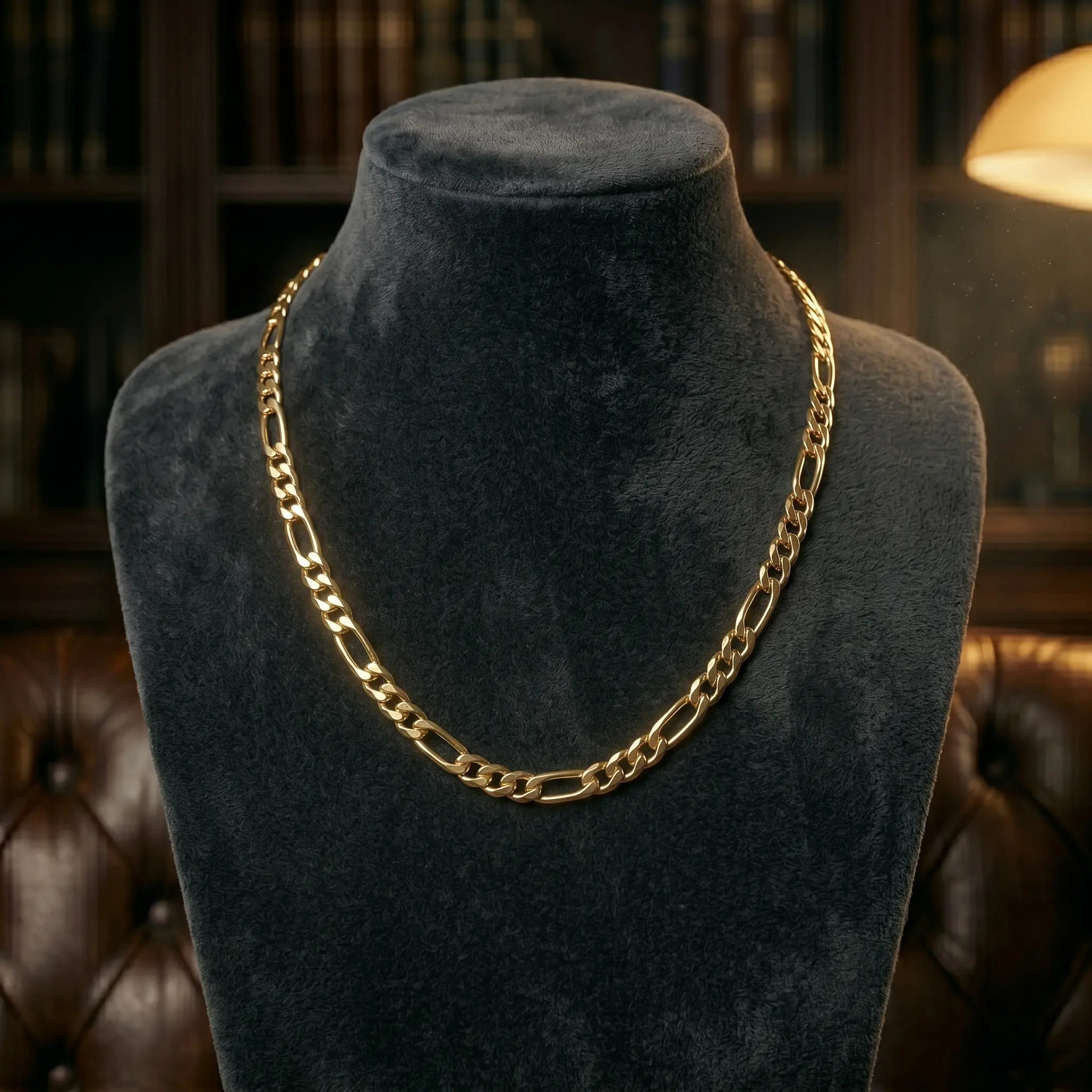 18K Oro Laminado Gold Filled 7mm Figaro Chain 24"
