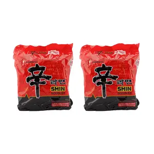 Nongshim Shin Ramyun Korean Instant Noodles - Classic Spicy Flavor, 8-Pack (2x 4-Packs, 120g Each)