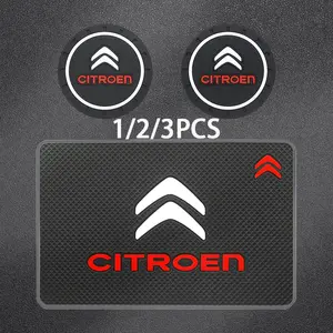 1/2/3PCS Car Anti-slip mat Dashboard Non-Slip Mat Car Cup Holder Mat Rubber Water Coaster Decoration Car Accessories For Citroen C4 Cactus C5 C3 C6 C1 VTS Berlingo C2 Aircross C4l Saxo C-ELYSEE Xsara Saga Picasso X7 C6