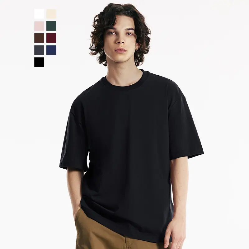MIDMX Men's Short-Sleeve Streetwear T-Shirt, Fitted Minimalist Round Neck, Breathable Menswear Staple