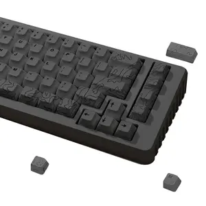 Gray Topo Canyon Keycaps | 164 Keycaps Set | 60%-100% Keyboard Layouts | Premium Dye Sub PBT | 1.7mm Thick Keycaps | Cherry Profile | MX Switch Compatible