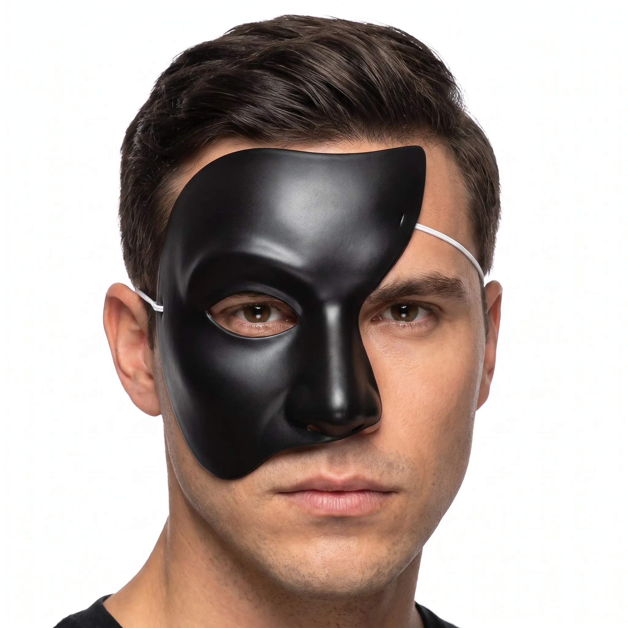 Phantom Black Half Face Mask Costume Accessory