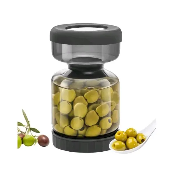 Pickle Jar With Strainer Glass Pickle Container Airtight Jar With Lid Pickle Storage Container For Olives Jalapenos Kimchi And Charcuterie Snacks