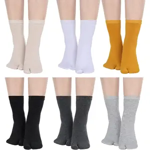 6 Pairs Tabi Socks Elastic Split Two Toe Tabi Flip Flops Socks Ankle Cotton Sandal Matching for Men Women Unisex