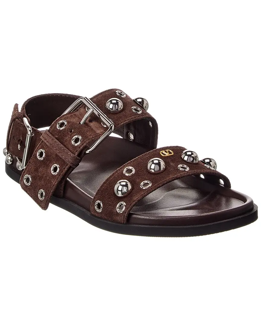 Valentino Logo Suede Sandal