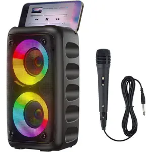 Portable  Speaker,Karaoke Machine for Adults and ,with Lights Loud Big  Speaker,Rechargeable Dj/PA Speaker System with TF Card,AUX in,REC,TWS for Outdoor   Party
