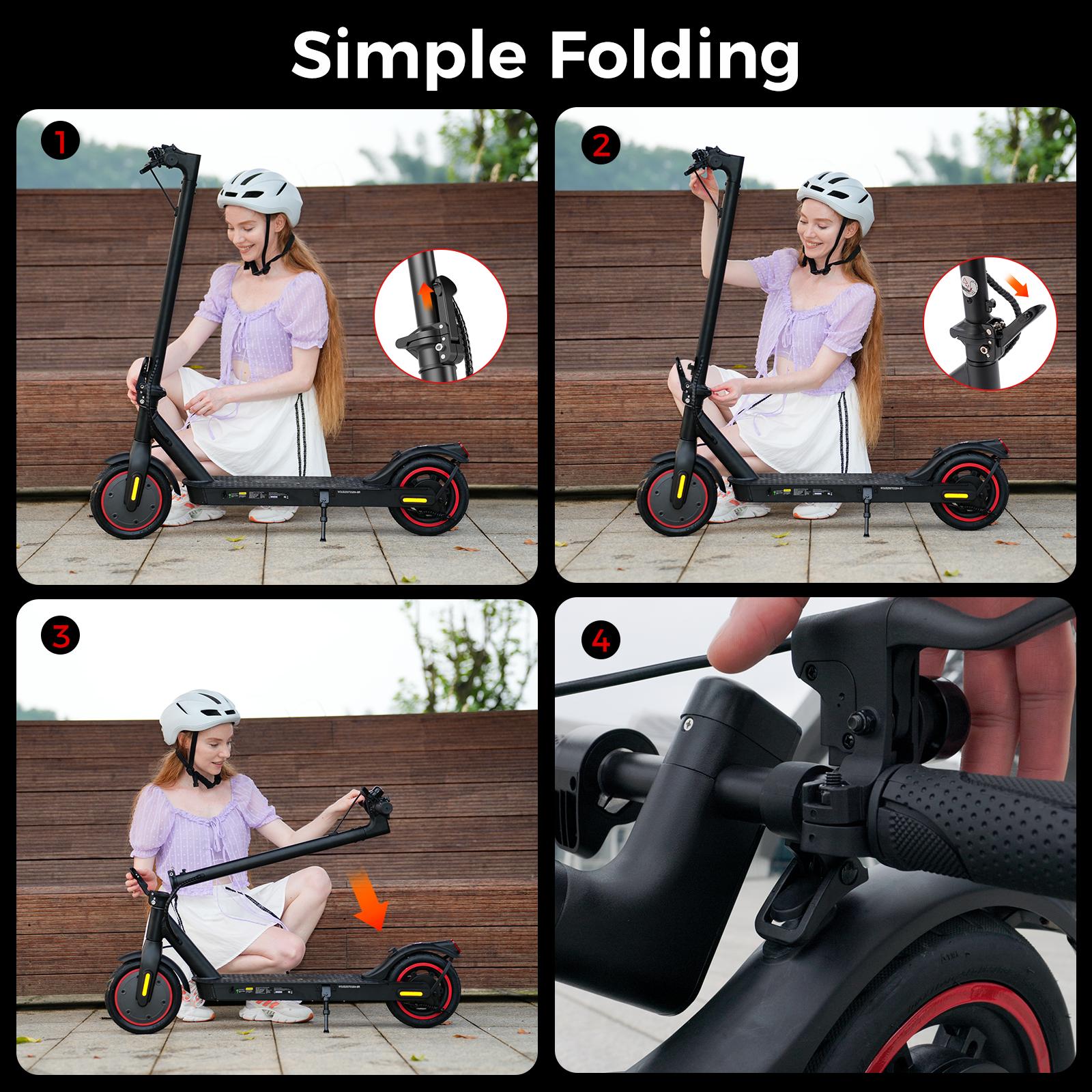 【summervibes】Long Range Commuter Electric Scooter, 22MPH/18MPH Max Speed, 21 Miles Long Range,10''/8.5'' Tires,  Folding Electric Scooter Adults with Head Lights