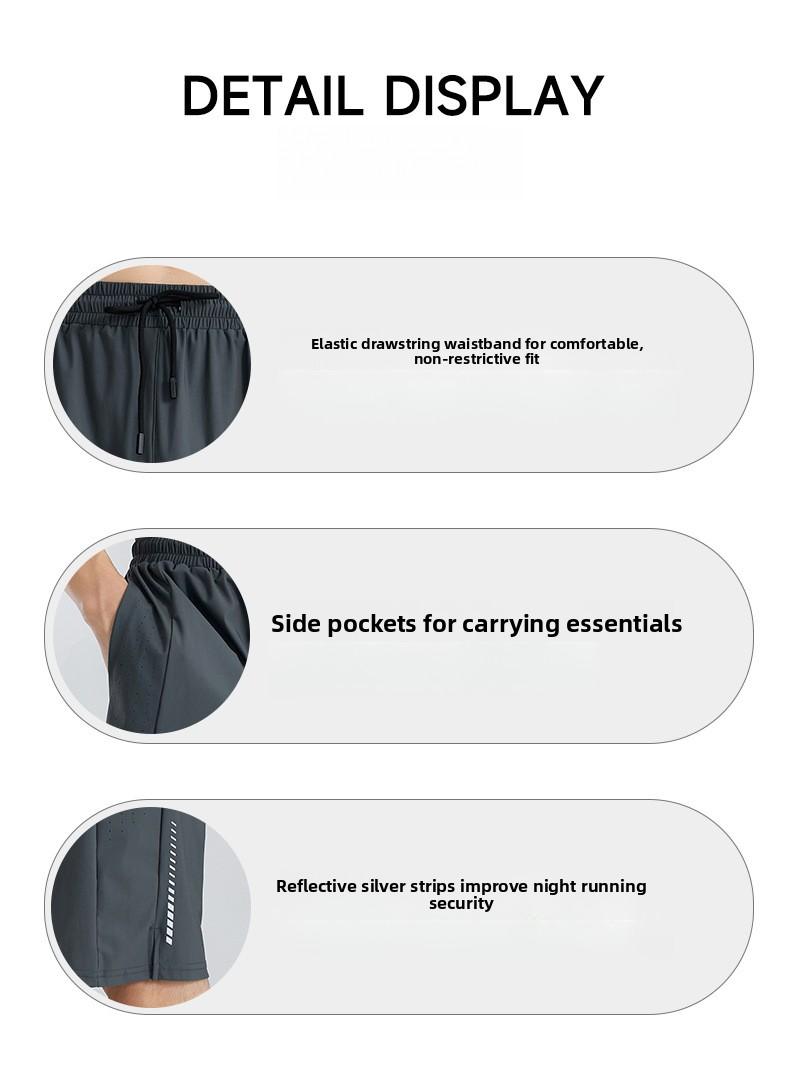 2026 New Men's Breathable Casual Shorts, Ice Silk Thin Quick-Dry Sports Fitness Shorts for Outdoor Running