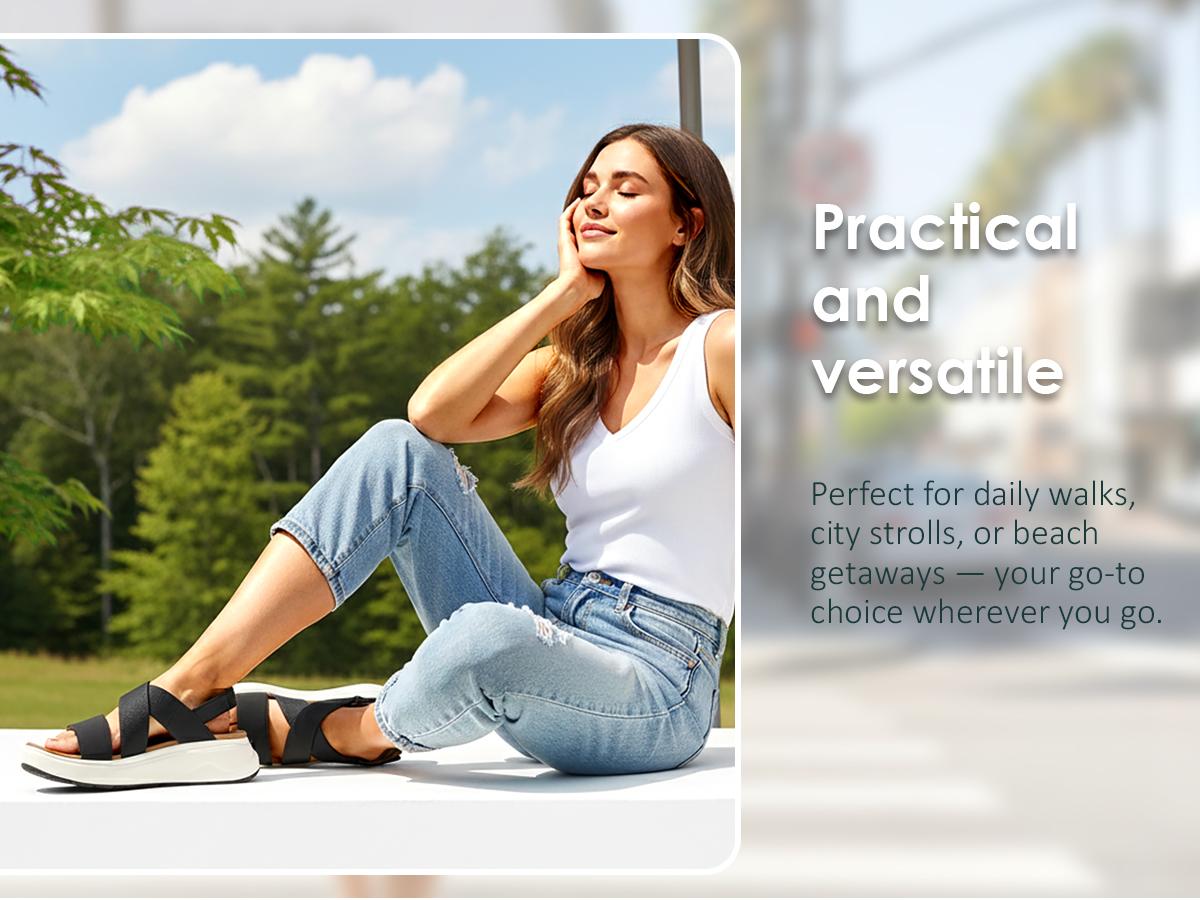 Vilanva Womens Platform Walking Sandals with Arch Support Comfortable Orthotic Wedge Sandals for Plantar Fasciitis Relief Casual Criss Cross Strappy for 2026 Summer trendy Outfits