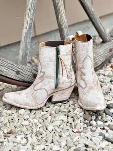 The Jade Boot in Ivory Croc