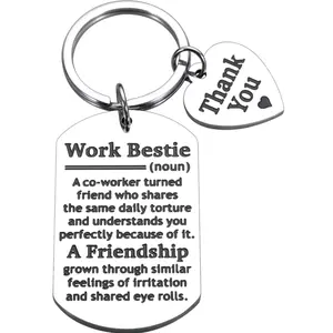 Work Bestie Keychain, Fun Keychain, Co worker Gift, Bestie Gift, Employee Gift, Gift For Her, Gift For Him