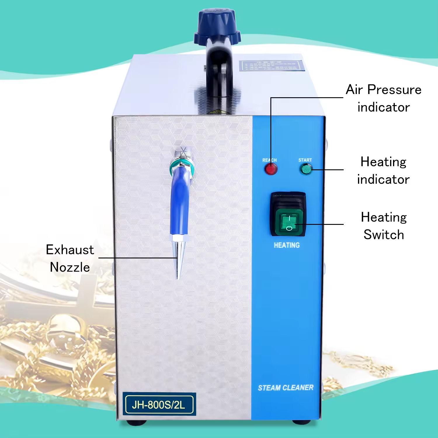 1300W Jewelry Steam Cleaner 135℃ High Temp Steam Cleaning Machine for Gold Silver Jewelry, Watch & Dental Cleaning