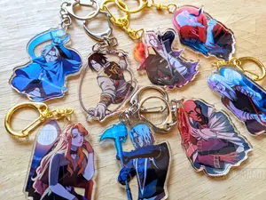 Castlevania Clear Acrylic Keychains - Trevor, Sypha, Alucard, Dracula & Lisa, Carmilla, Lenore, Hector, Isaac