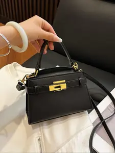 Women's Fashionable Solid Color Handbag, Casual Versatile Shoulder Bag with Loop Strap Decoration, Trendy All-match Crossbody Bag for Daily Used
