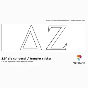 Pro-Graphx Delta Zeta Sticker Greek Sorority Decal for Car, Laptop, Windows, Officially Licensed Product, Girls College Group Monogram Design 2.5" Tall - White