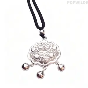 New Chinese Style Lucky Safety Lock Necklace for Women, Exquisite Chic Niche Design, Classic Ancient Traditional Elements Elegant Collarbone Chain, Trendy INS Hanfu Matching Jewelry, Delicate Temperament Accessory, Perfect Daily Wear and Festival Gift