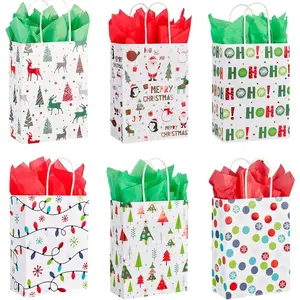 30 Pack Small Christmas Gift Bags With Tissue paper