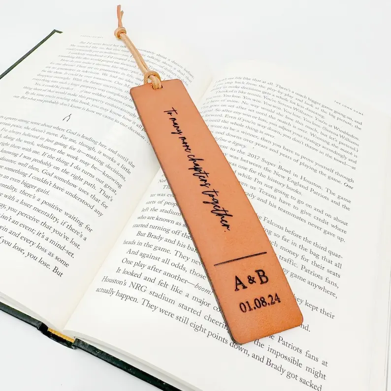 Personalized Leather Bookmark, Book Lover Gift, Anniversary Gift Idea