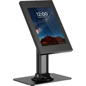 iPad Kiosk Stand, Anti- Locking Countertop Enclosure & 360? Rotating Base, Retail POS & Check-in Stand for iPad Pro, iPad Air & Gen 7-11 (A16), Black