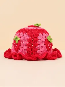 Handmade Crochet Hollow 3D Flower Knitted Cap, Fitted Casual Style for All Seasons, Perfect for Daily Wear & Fashion Accessories