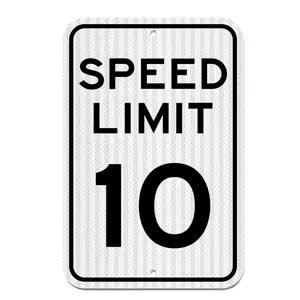 10 MPH Speed Limit Sign Aluminum Metal Sign for Indoor Outdoor Wall Decor 8x12 Inches Traffic Road Safety Warning Sign Durable Weatherproof Rustproof