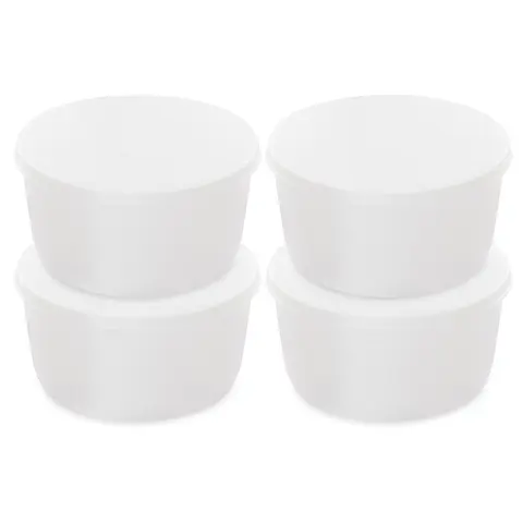 Crownful Food-Grade Silicone Round Cups with Lid - 2pcs/4pcs LQ-M21006A1 Shaved Ice Machine Replacement Part, 4 Ice Cups for Healthy Frozen Treats, Fresh Fruit Slush, Slushy Syrup Mix