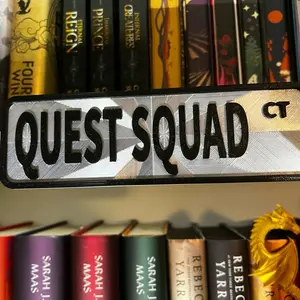 Custom Bookish Street Signs - "Quest Squad" Design, High-Quality Signs for Book Lovers
