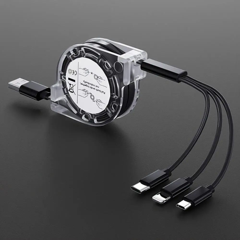 3 In 1 Phone Fast Charging Cable, Type-C Micro USB Charging Cable for iPhone iOS & Android Devices, Adjustable Smartphone Charging Cable