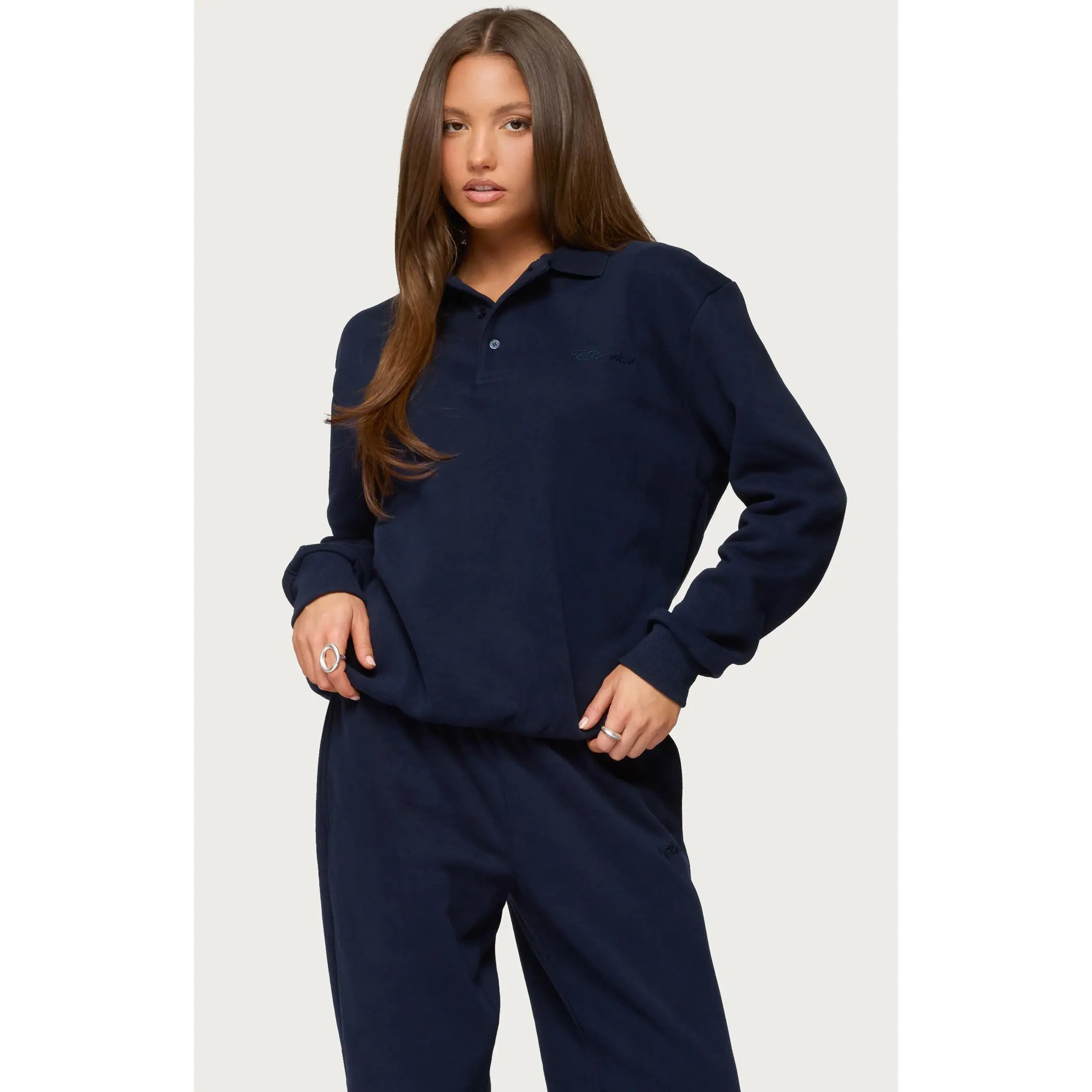 Edikted Women's Jayce Oversized Edikted Polo Sweatshirt