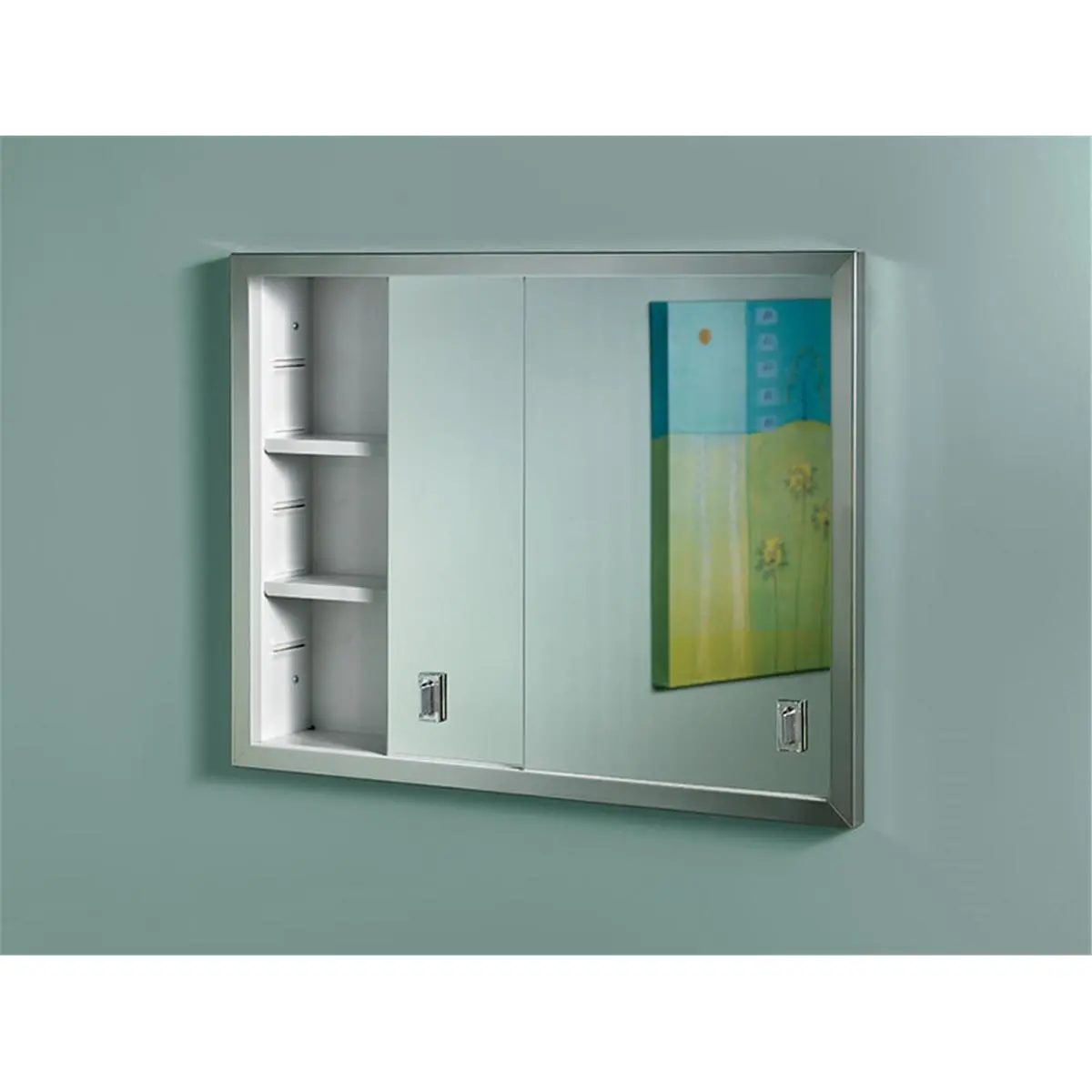Jensen B703850 24 x 19 in. 2 Door Contempora Medicine Cabinet with Steel, Basic White