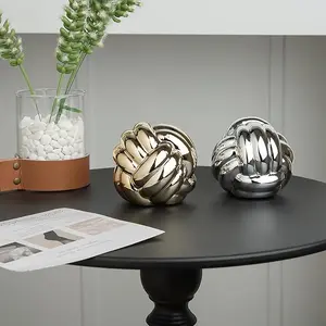 Small Silver Knot Decor, Chain Link Decor, Coffee Table Decor, Minimalist Decorative, Modern Home Living Room, Desk Decor for Office