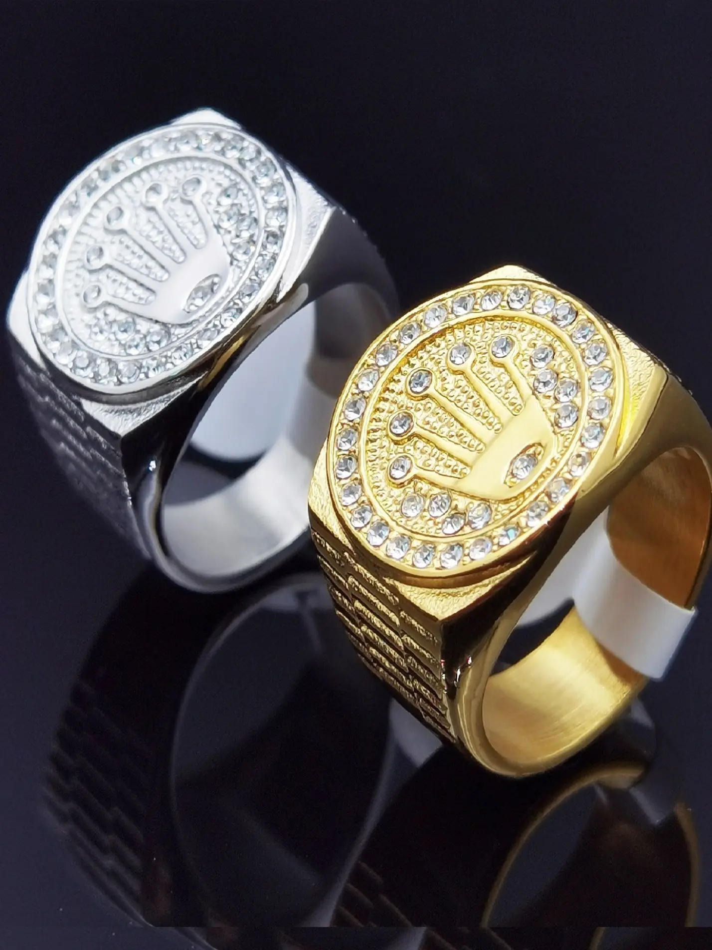 Royal Crown Ring Symbol, Elegant Glittering Ring, 316L Stainless Steel Zirconia, Unisex Party Gift Jewelry, Men Women Fashion Accessory