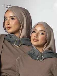 Women's Asymmetrical Metal Hijab Scarf Clip Holder, Custom Design Brooch Accessory for Stylish Daily Wear & Fashion Statements