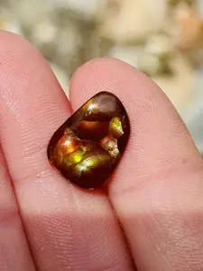 5.4ct Rare Fire Agate GemStone Cabochon High Grade Lapidary Specimen