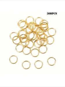 300Pcs Stainless Steel Vacuum Plated Open Jump Rings, Gold & Silver, DIY Jewelry Making Findings, Single Loop Connector Rings, Handmade Jewelry Accessories Kit