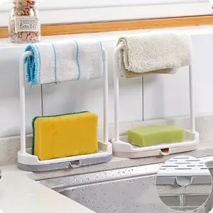 Easy-Install Kitchen Sink Organizer - No-Drill, Space-Saving Storage Rack for Dishcloths & Towels with Drain Basket